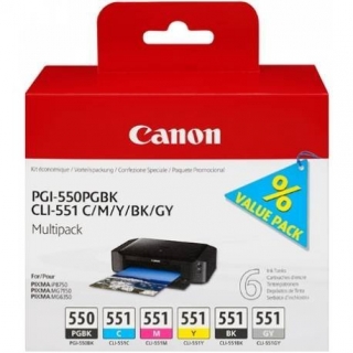 Canon PGI-550 a CLI-551 C/M/Y/Bk/Gy multipack - Original