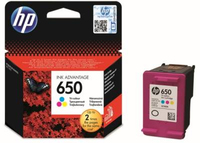 HP 650 Azurová, Purpurová, Žlutá inkoustové náplně (CZ102A)